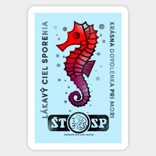 Vintage Seahorse label Sticker